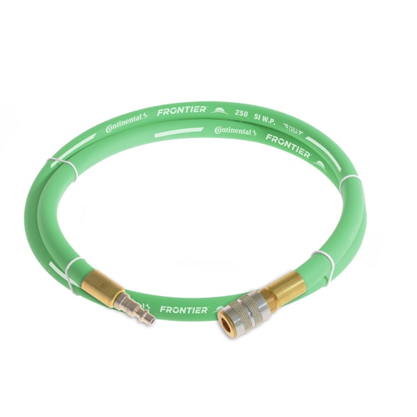 3/8" x 10' Green EPDM Air Hose, 250 PSI, 3/8" Ind. Interchange M+F QC